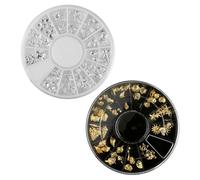 Bojueshaw 2set 3D Nail Art Decorations,Nail Art Jewellery Ocean Themed,12 Grid Mixed Sizes Nail Art Decor for Women Girl Nail Art Gems Kit