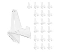 Bojueshaw 20PCS Mini Acrylic Display Stand for Coins and Collectibles - Transparent Triangle Holder for Medals, Small Gemstones, Commemorative Coins and Display Cases
