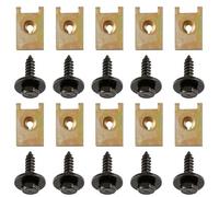 Bojueshaw 20set Screw and Nut Clip Kit,U Type Body Panel Screw Clips,Car Body Undertray Fender Screw,Hex Head Self Tapping Screw for Car Wheel Arch Cover Undertray