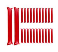 Bojueshaw 24pcs Inflatable Thunder Sticks,Team Spirit SticksPlastic Boom Cheering Noisemakers for Sports Games & Parties(Red)
