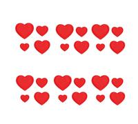 Bojueshaw 24pcs Red Heart Embroidered Patches,Iron-On&Sew-On Fabric Appliques,Clothing Sewing Patches for DIY Jeans,Jacket,Bag,Caps(4 Sizes)