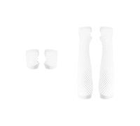 Bojueshaw 2pairs Fingerless Fishnet Gloves Set,Long & Short Nylon Mesh Gloves,80s Retro Hand Accessoriesfor Dance Disco Costume Parties Supplies(White)