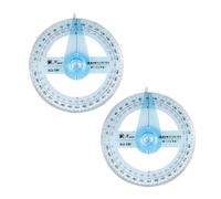 Bojueshaw 2pcs 360 Degree Protractor,Plastic Circle Protractor Angle Measure Ruler,12cm Transparent Measuring Tool for Students,Teachers,and Designers