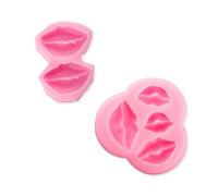 Bojueshaw 2pcs 3D Fondant Candy Silicone Mold,Kiss Lips Shape Baking Molds for DIY Wax Melt Moulds Party Wedding Cake Decoration
