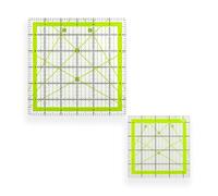 Bojueshaw 2pcs Acrylic Quilting Ruler Set,Square Sewing Rulers,Double-Colored Grid Lines for Precision Cutting,Quilting,and DIY Crafts