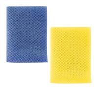 Bojueshaw 2pcs African Exfoliating Net,African Net Sponge,Exfoliating Bath Wash Cloth,Nylon Back Scrubber Exfoliating Bath Sponge for Women Men Shower(Blue+Yellow)