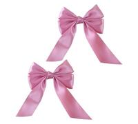 Bojueshaw 2pcs Big Bow Hair Clips,Satin Hair Bow Barrettes,French Bowknot Hairpin,Solid Color Hair Decorations Accessories for Women Girls(Pink)