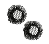 Bojueshaw 2pcs Black Fine Mesh Hair Nets,Breathable Sleeping Caps,Crochet Elastic Hair Covers for Bathing,Face Washing,Cooking, Housework,Salon