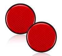 Bojueshaw 2pcs Carbon Fiber Car Cup Pad,Shiny Diamond Anti-Slip Beverage Pad,Circular Design,Suitable for Most Car Models(Red)