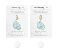 Bojueshaw 2pcs Cat Pocket Hugs,Cute Cat Gifts,Mini Encouragement Keepsake for Friends,Lovers,Birthday,Wedding(Blue)