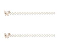 Bojueshaw 2pcs Curtain Tie backs,Butterfly Curtain Clips,Pearl Bead Elastic Curtain,Beaded Curtain Holders Holdbacks for Drapes Farmhouse Home Decor