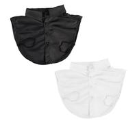 Bojueshaw 2pcs Detachable Collar Blouse,Fake Collar,Half Shirts False Collar,Cotton Dickey Tops Collar for Women Girls(White Black)