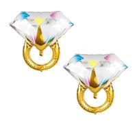Bojueshaw 2pcs Diamond Ring Balloons,Anniversary Engagement Party Decoration,Bridal Showe Balloons Inflatables for Romantic Wedding Party