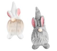 Bojueshaw 2PCS Easter Bunny Gnome Plush Decoration - Cute No-Face Rabbit Figurine for Display and Party Atmosphere, Eco-Friendly for Easter Decor