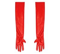 Bojueshaw 2pcs Elbow-Length Gloves for Bachelorette Parties and Proms - Elegant,Easy-to-Wear Bridal Gloves for Special Occasions and Celebrations(Red)