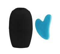 Bojueshaw 2PCS Facial Ice Roller Silicone Face Massager - Reusable Cooling Tool for Skincare, Puffiness Relief & Pore Minimising(Black)