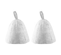 Bojueshaw 2pcs Felt Sauna Hats,Breathable Steam Bath Caps for Women & Men,Heat Protection Headwear for Spa,Hot Springs & Home Sauna(White)