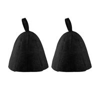 Bojueshaw 2pcs Felt Sauna Hats,Breathable Steam Bath Caps for Women & Men,Heat Protection Headwear for Spa,Hot Springs & Home Sauna(Black)