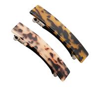 Bojueshaw 2pcs French Design Hair Barrettes,Tortoise Shell Cellulose Acetate Hair Clips,Vintage Elegant for Women Ponytails,Updos & Half Styles