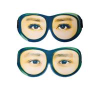 Bojueshaw 2Pcs Funny Eye Masks with Eyes Open,Soft 3D Eye Mask Adjustable Light-Blocking Eye Cover for Sleeping,Travel, Meditation,and Relaxation