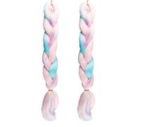 Bojueshaw 2PCS Mermaid Braid Hair Extensions,Colourful Synthetic Braiding Hair,Ponytail Extension for Parties,Festivals,Role Cosplay
