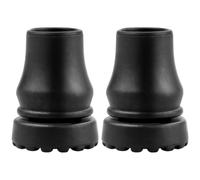 Bojueshaw 2pcs Premium Black Rubber Cane Tips, Non-Slip Walking Stick and Crutch Ends, Anti-Skid Durable Replacement for Hiking Poles, Sturdy Grip for All Surfaces