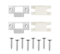 Bojueshaw 2PCS Stainless Steel Latch Lock Plate for Wooden Doors - Replacement and Repair Plate for Bedroom and Room Locks(Steel)