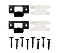 Bojueshaw 2PCS Stainless Steel Latch Lock Plate for Wooden Doors - Replacement and Repair Plate for Bedroom and Room Locks(Black)