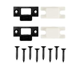 Bojueshaw 2PCS Stainless Steel Latch Lock Plate for Wooden Doors - Replacement and Repair Plate for Bedroom and Room Locks(Black)