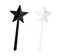 Bojueshaw 2pcs Star Shaped Food Shaker,Cute Spice Dispensers with 3-Hole Design,Magic Fairy Wand Condiment Set for Kitchen, BBQ,Camping & Party Decor