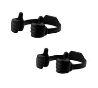 Bojueshaw 2Pcs Thumbs Up Phone Stand,Portable Fun Silicone Lazy Phone Holder,Universal Adjustable Cell Stand for Her Kids Teens Girls(Black)