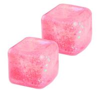 Bojueshaw 2PCS Unique Square Squeeze Stress Reliever - Realistic Ice Cube Design for Fun Pressure Relief - Ideal for Parties and Stress-Reducing Play(Cherry Blossom)