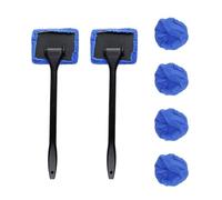 Bojueshaw 2pcs Windscreen Cleaner with 4 Washable Microfiber Pads,180° Swivel Head Car Window Demister Tool for Fog Moisture Removal(Blue)