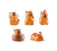 Bojueshaw 30pcs Glow in the Dark Capybara Mini Figures,Luminous Animal Ornaments,Cute Resin Capybara Toys for Bedroom Garden Desk Decor