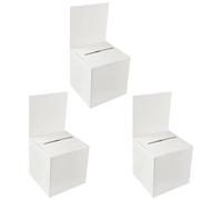 Bojueshaw 3Pcs Charity Collection Box,Cardboard Ballot Box,Ballot Boxes with Slotted Removable Heads for Donation, Fundraising,Vote and Wedding