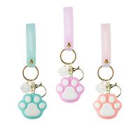 Bojueshaw 3pcs Cute Cat Paw Keychains,Creative Silicone Key Rings with Alloy Hook,Kawaii Animal Paw Bag Charms for Women Girls(Pink,Green,Purple)