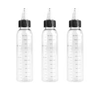 Bojueshaw 3pcs Hair Oil Applicator Bottles,120ml Squeeze Bottles with Graduated Marks & Caps for Hair Coloring,Essential Oils,Paints & DIY Crafts