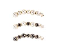Bojueshaw 3pcs Pearl Banana Hair Clips,Elegant Rhinestone Hair Claws,Sweet Hair Barrettes Accessories for Women,Secure Hold for Ponytails & Updos