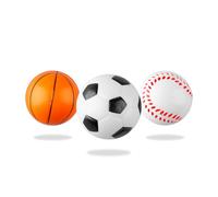 Bojueshaw 3pcs Soft Foam Sports Balls Set,Squeeze Toys,Mini Football,Basketball & Baseball,Sports Stress Ball for Kids Play Relaxation