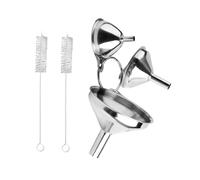 Bojueshaw 3pcs Stainless Steel Funnel Set,Food Grade Metal Funnelswith Cleaning Brushes for Oils,Spices & Liquids(1.77"/2.2"/2.95")