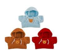 Bojueshaw 3pcs Teddy Bear Clothes,Hooded Cute Stuffed Clothes,Small Plush Bear Doll Costume,Clothes Accessories for DIY Dressing Bear Toy