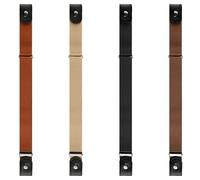Bojueshaw 4 Pcs Buckleless Belts Adjustable Leather Stretch Belt Adjustable Invisible Elastic Belts Durable Buckleless Belt for Jeans Pantsuit