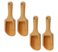 Bojueshaw 4 PCS Mini Bamboo Salt and Spice Spoons, 7.4cm Mini Wooden Spoons, Easy to Clean, Compact, Multi-Purpose