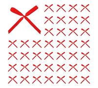 Bojueshaw 40pcs Elegant Bowknot Cake Topper,Ribbon Bow Cake Pick for Birthday, Wedding, Baby Shower,Christmas & Parties(Red)
