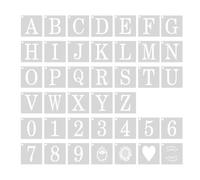 Bojueshaw 40pcs Reusable Plastic Letter and Number Templates,1inch Uppercase Alphabet Stencils for Scrapbooking,Painting,DIY Craft