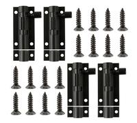Bojueshaw 4pcs Barrel Bolt Lock,2 inch Stainless Steel Square Door Latch Bolt,Heavy Duty Black Door Bolt Latch for Doors,Cabinets,Fence Gate