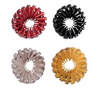 Bojueshaw 4Pcs Bird Nest Hair Clips,Vintage Expandable Ponytail Holders,Magic Hair Claws,Lazy Hairstyle Accessories for Girls Women Long Hair