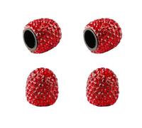 Bojueshaw 4pcs Bling Dust Caps,Sparkling Crystal Diamond Car Tyre Valve Caps,Universal Stem Air Cover for Cars,Motorcycles,and Bikes(Red)