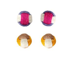 Bojueshaw 4pcs Cat Interactive Jute Balls,Natural Sisal Kittens Toy Balls,Pet Play Toys for Indoor,Exercise,Chewing,Chasing Interactive Playtime(Random Color)