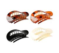 Bojueshaw 4pcs Flat Hair Clips for Women,French Oval Duckbill Hairpins,Curved Design Hair Accessories for Thick and Thin Hairs